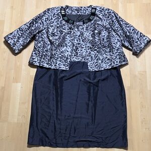 Chic Leopard Print Skirt Set with Black Accents